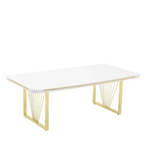 NORA Étkezőasztal 92×160 cm Fehér Lakk MDF Asztallap és Ezüst Lábak NORA Étkezőasztal 92×160 cm Fehér Lakk MDF Asztallap és Ezüst Lábak