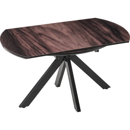 INCI bővíthető étkezőasztal FA hatású asztallap és fekete fém lábak 85-140×140 cm