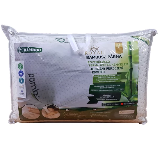 Bambusz ergonomikus komfort párna 59×39×15 cm