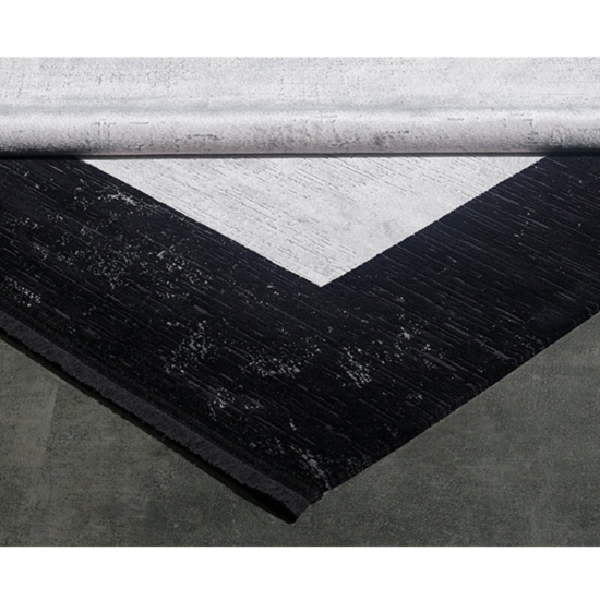 BLACK&amp;BROWN 11321 fekete-szürke szőnyeg 80×150 cm