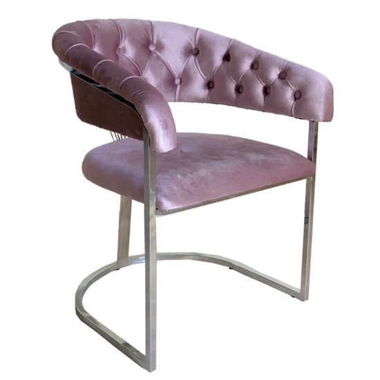 DRAWSBURY szék mályvarózsa szín/ezüst láb