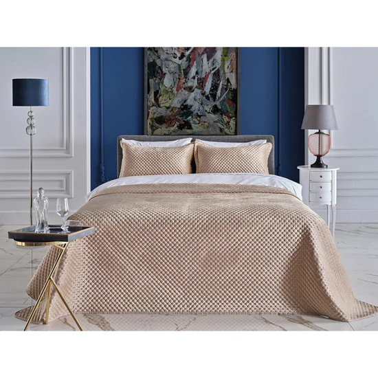 Ágytakaró 255×235cm + 2db párnahuzat 50×70 cm EGOS  BÉZS szín
