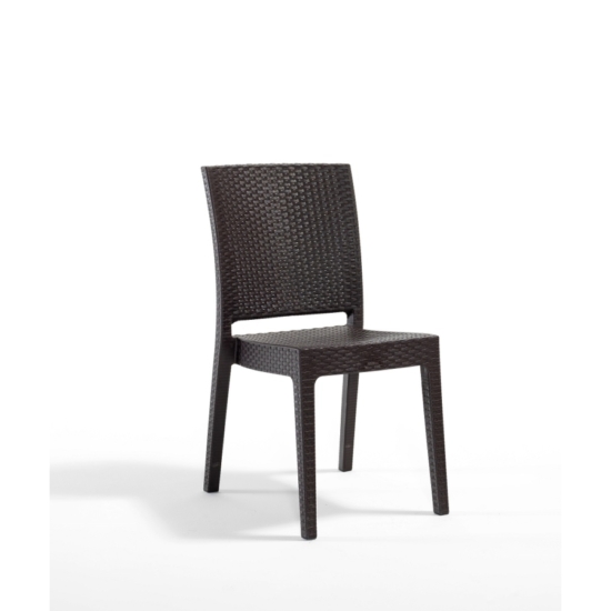 Kültéri szék NICE,  környezetbarát műanyagból BARNA szín 