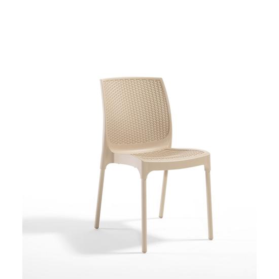 Kültéri műrattan szék SUNNY CAPPUCINO környezetbarát és üvegszálas műanyagból