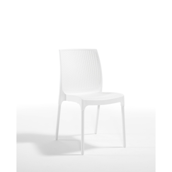 Kültéri műrattan szék SUNNY FEHÉR környezetbarát és üvegszálas műanyagból