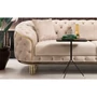 Kép 4/4 - CHELSEA GOLD Modern Chesterfield elegáns BÉZS kanapé arany fémdíszekkel