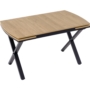 Kép 1/2 - VEGA bővíthető étkezőasztal FA hatású MDF asztallap és fekete fém lábak 79×132-187 cm