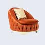 Kép 1/2 - Chesterfield stílusú Alton-Gold fotel  TERRAKOTTA , arany lábakkal