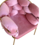 Kép 4/5 - NORWICH étkezőszék puncsrózsaszín puha, bársony szövettel és óarany színű fém lábakkal
